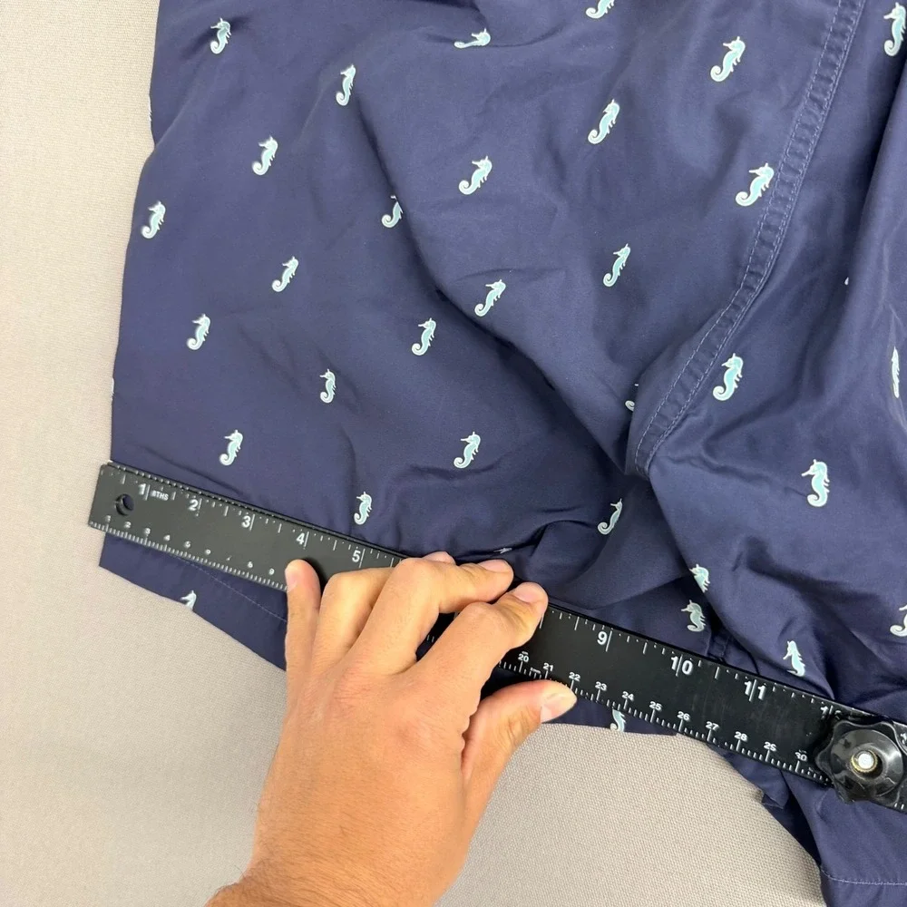 Scotch & Soda Mens Navy Seahorse Print Swim Trunks Shorts Size M Medium